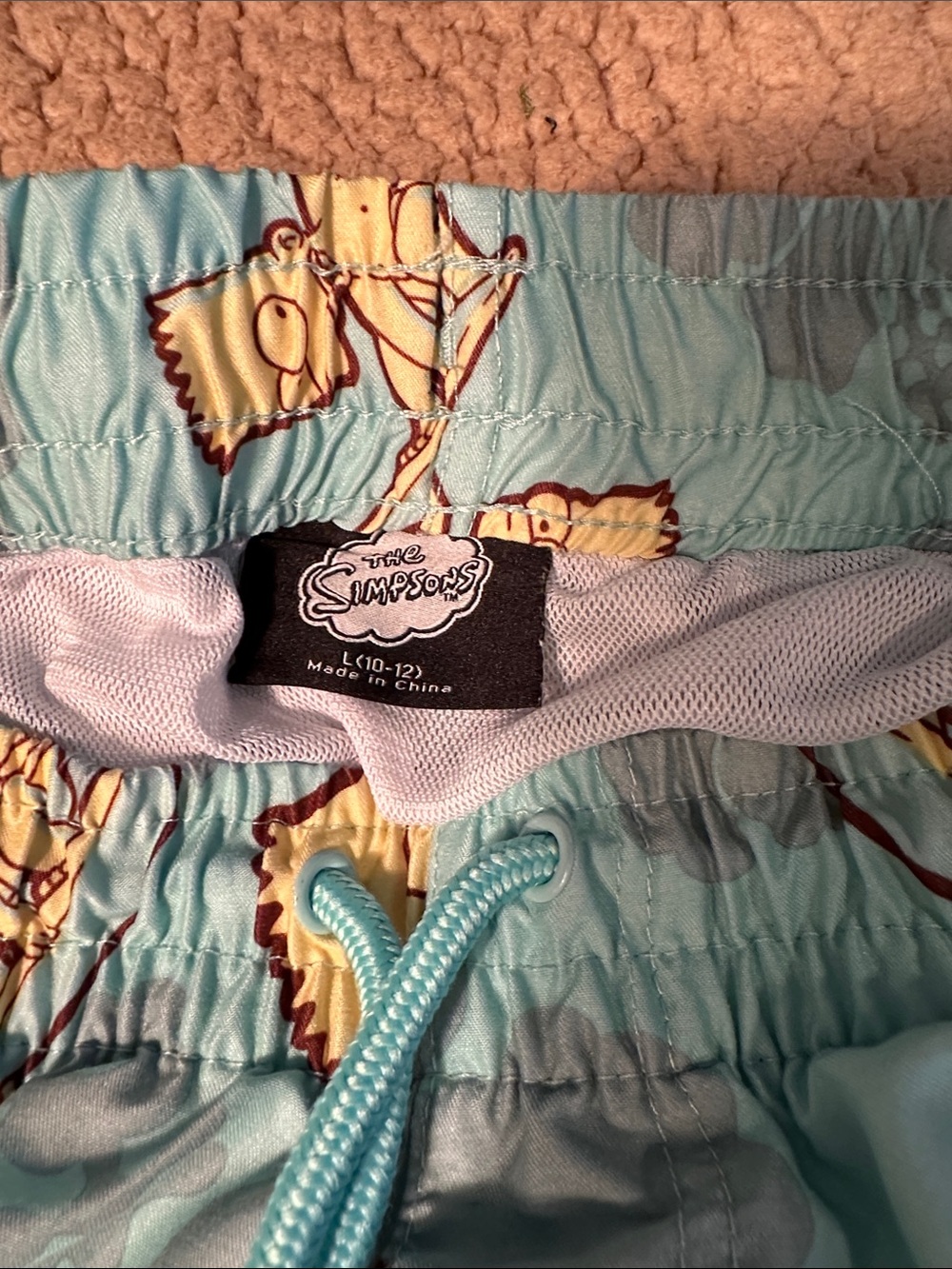 Kids Surf-Print Swim Shorts - Light Blue - Picture 3 of 5
